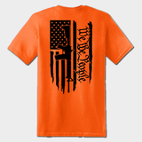 hiviz orange back We The People t-shirt
