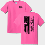 hiviz pink front and back We The People t-shirt