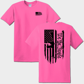 hiviz pink front and back We The People t-shirt