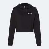 Black colored hoodie with 'JRB' logo