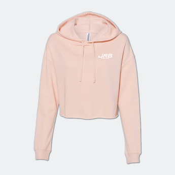 Light pink blush colored hoodie with 'JRB' logo