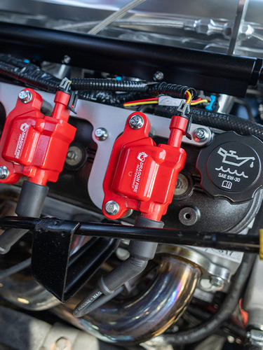 LS engine with red coil packs