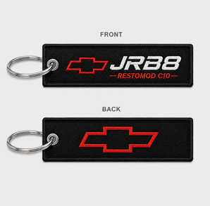 JRB8 Restomod C10 key tag front and back