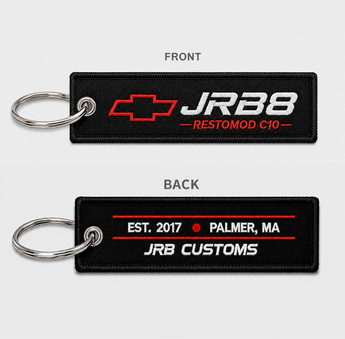 JRB8 Restomod C10 key tag front and back